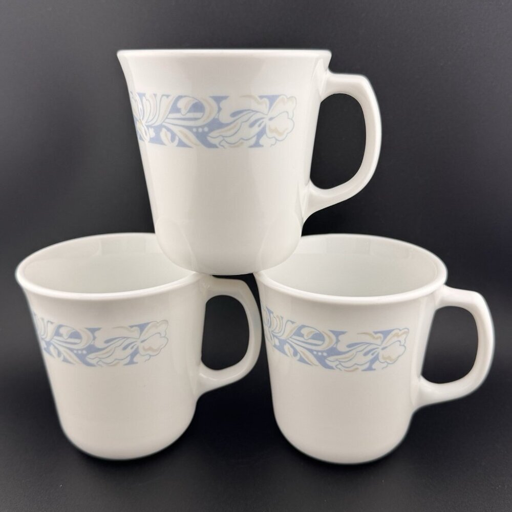 Vintage 1990’s Corelle Sea and Sand by Corning USA Set of 3 Coffee Cups - Picture 7 of 8